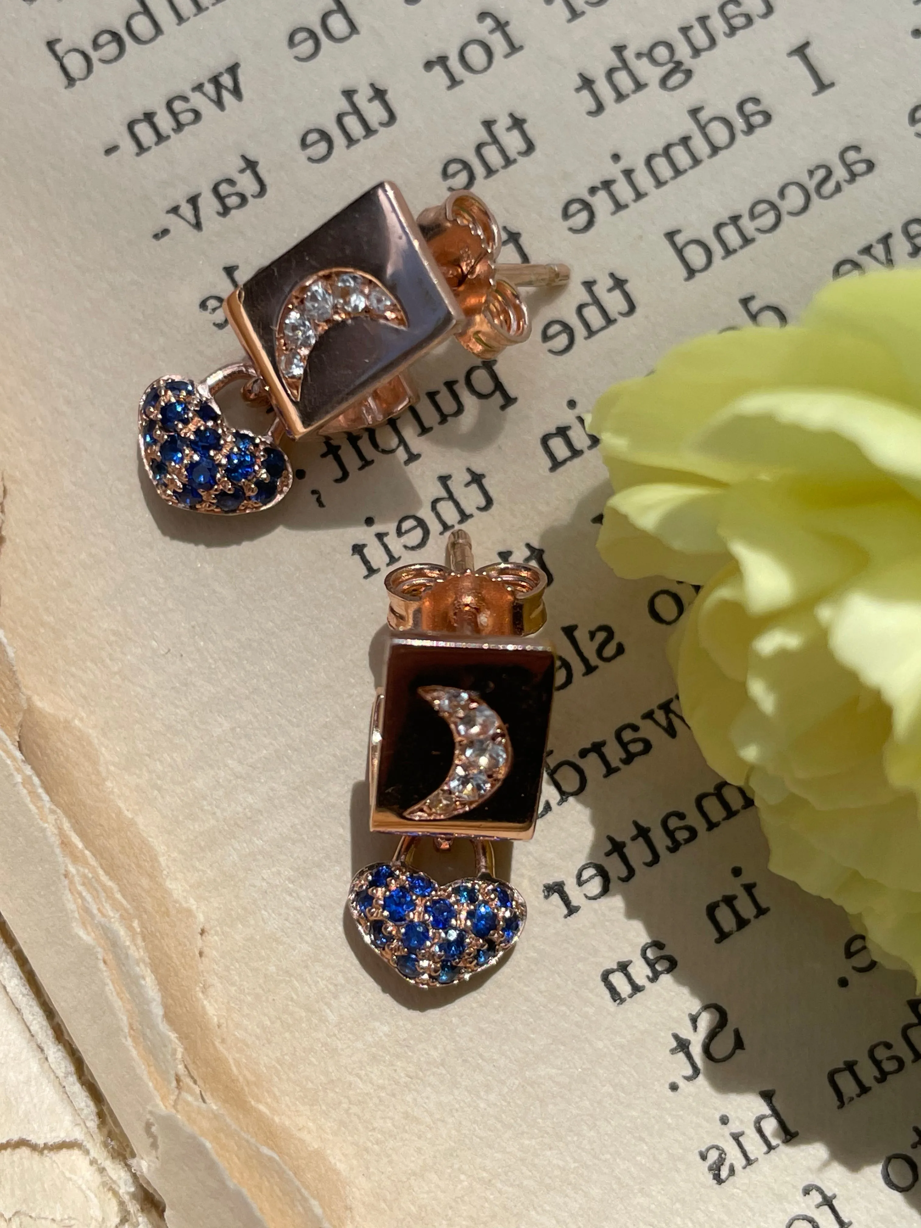 "To the Moon" Sapphire Earrings