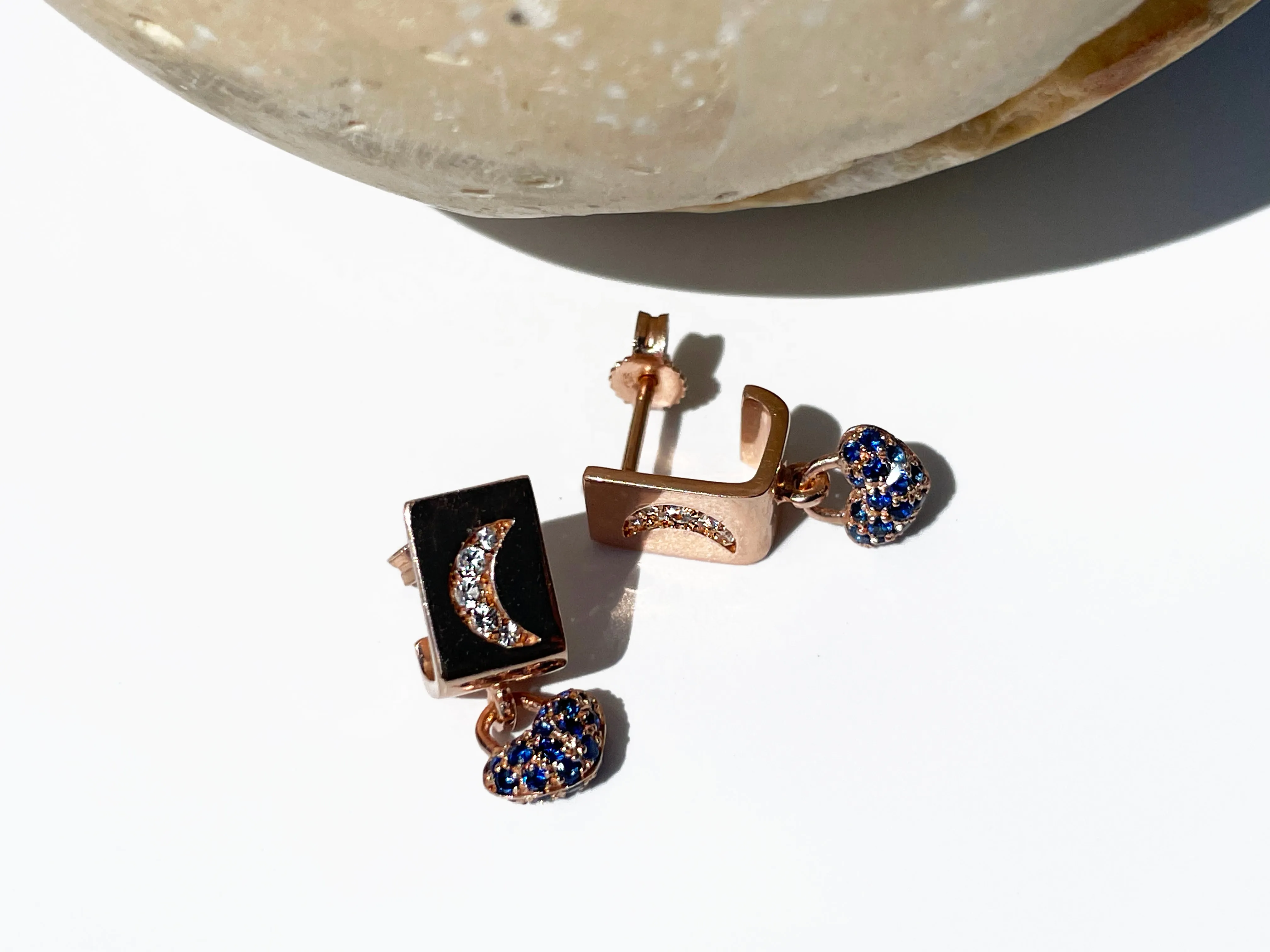 "To the Moon" Sapphire Earrings