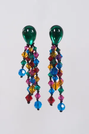 Rainbow Crystal Waterfall Earrings