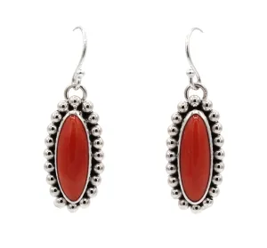 Red Coral Drop Earrings