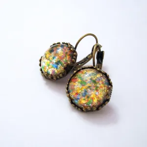Red Opal Earrings Opal Earrings Opal Jewelry.