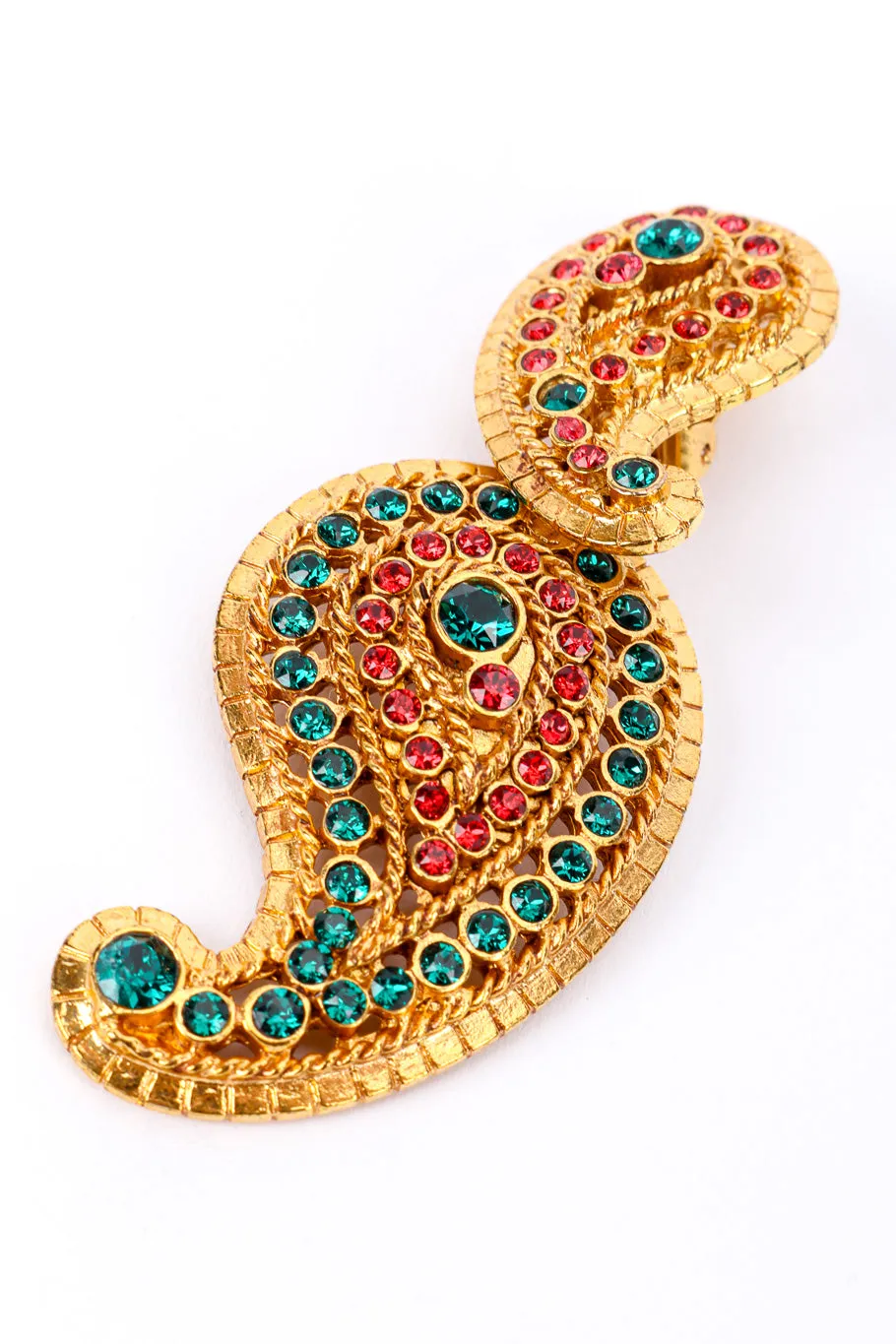 Rhinestone Boteh Drop Earrings
