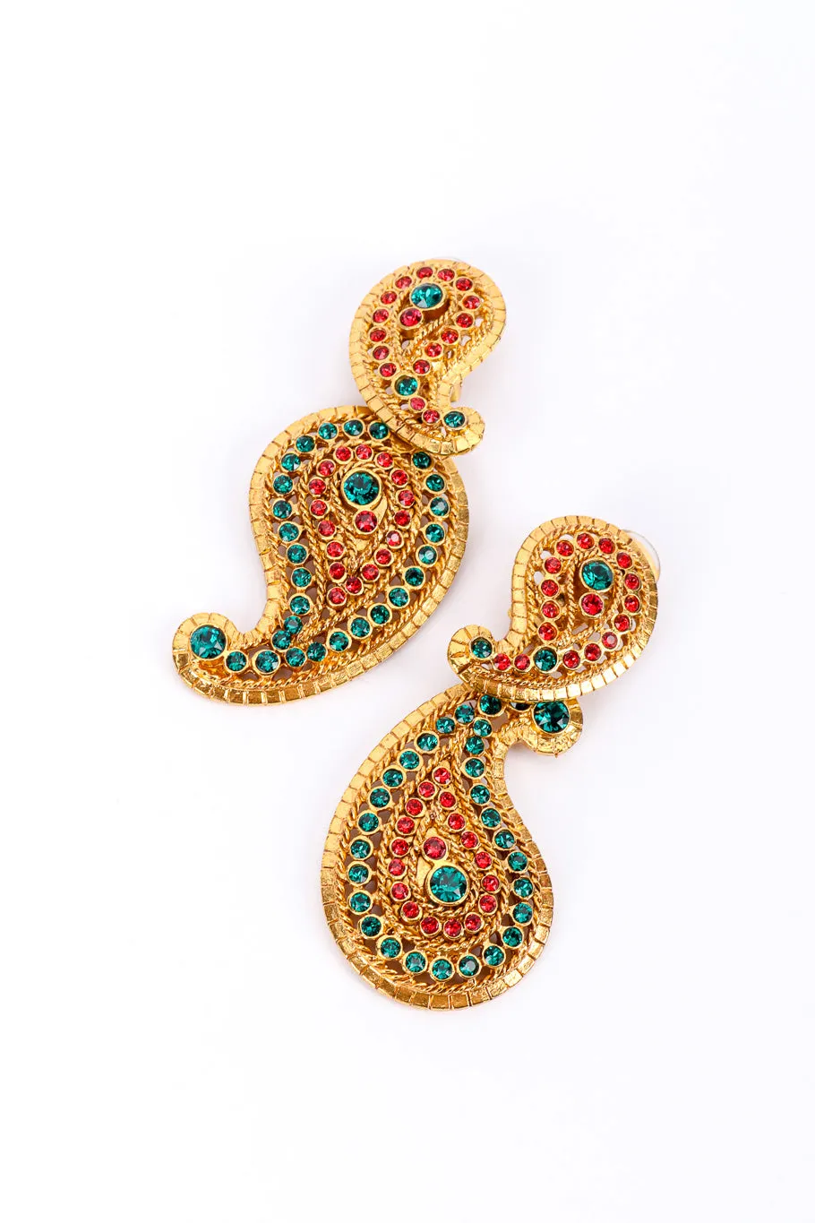 Rhinestone Boteh Drop Earrings