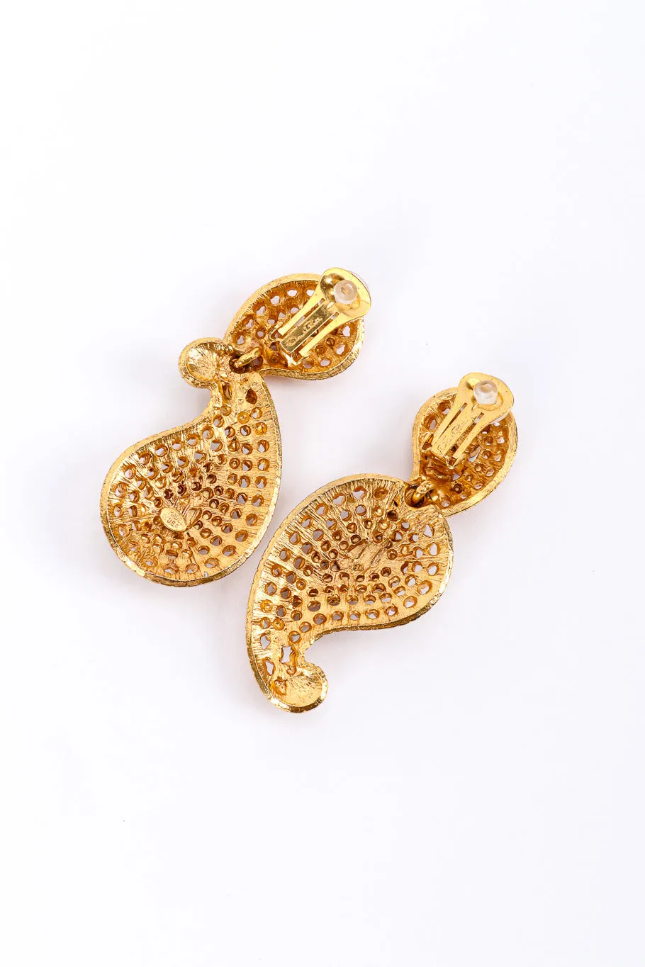 Rhinestone Boteh Drop Earrings
