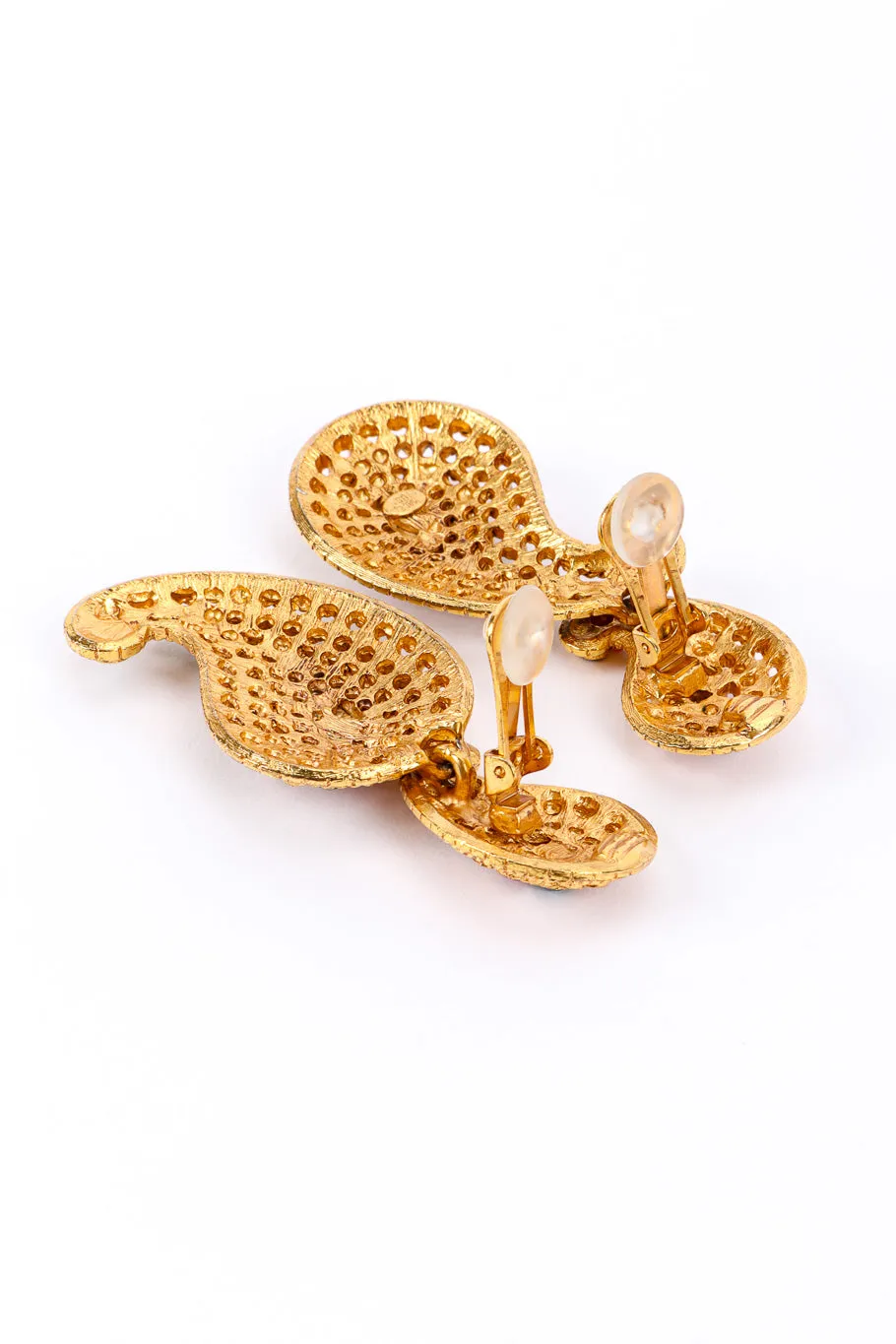 Rhinestone Boteh Drop Earrings
