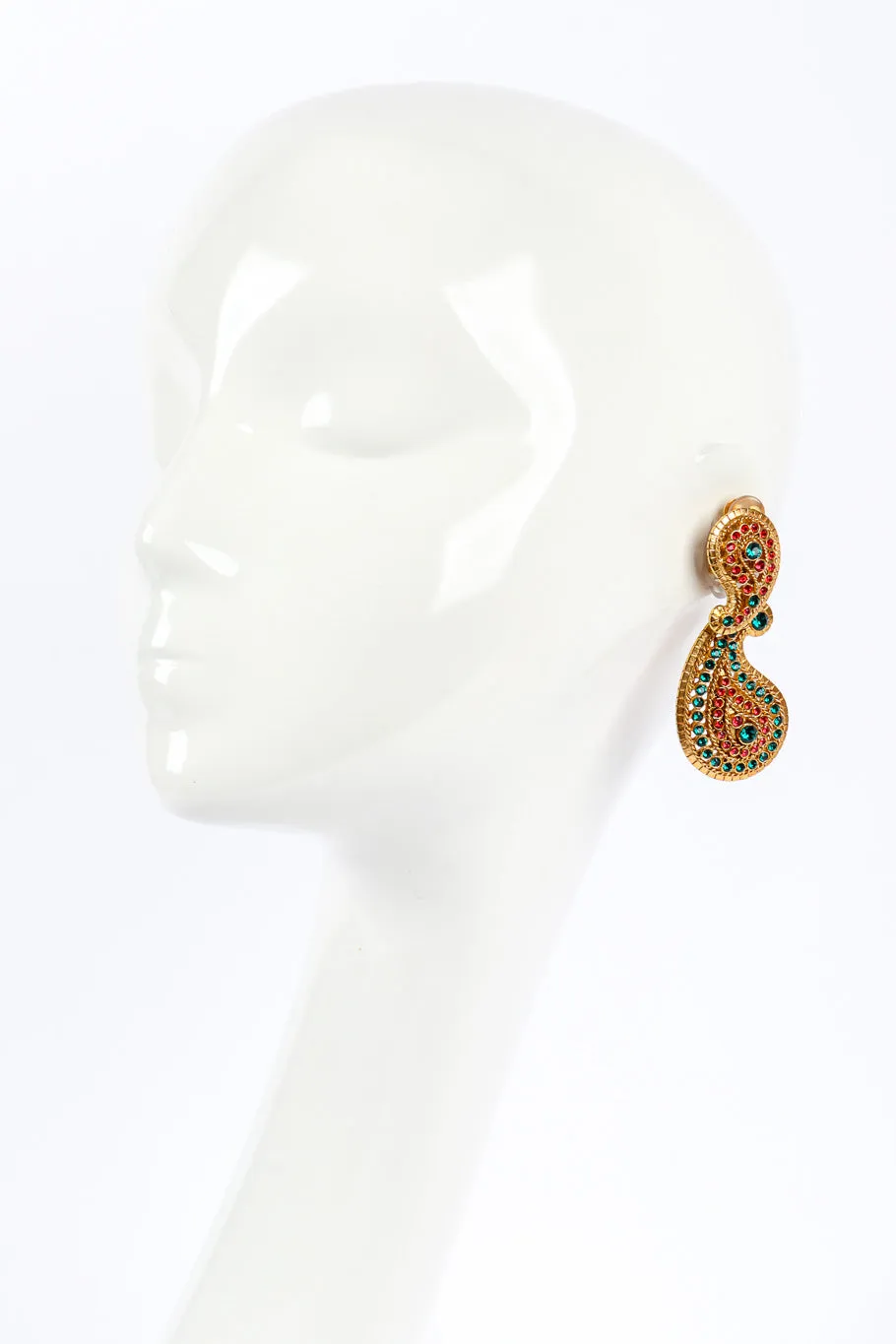Rhinestone Boteh Drop Earrings