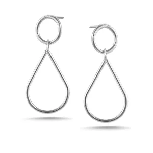 RHODIUM TEARDROP STUD EARRING #SQ321-6869RH (SD14)