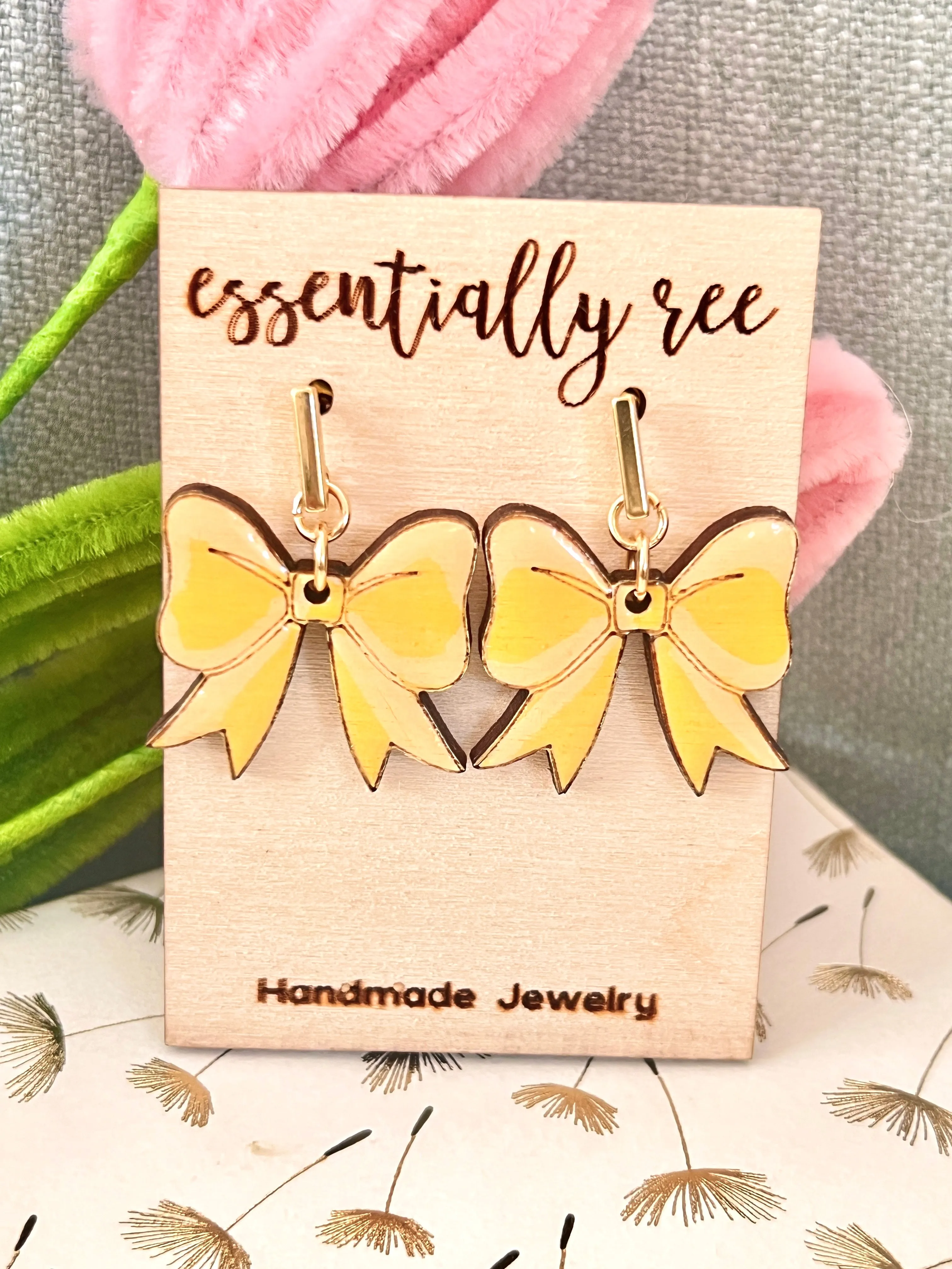 Ribbon Bows Drop Earrings