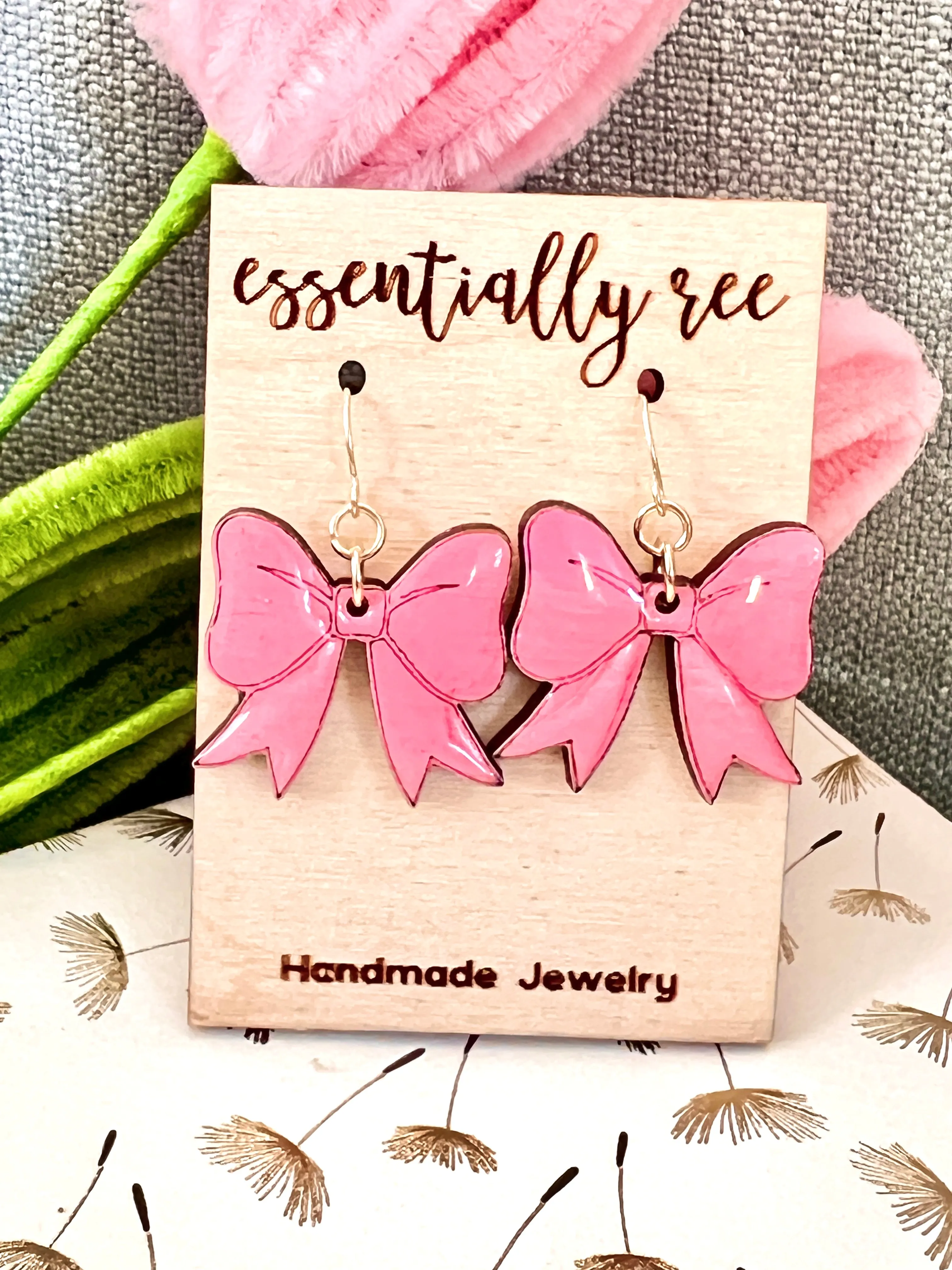 Ribbon Bows Drop Earrings