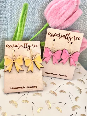 Ribbon Bows Drop Earrings