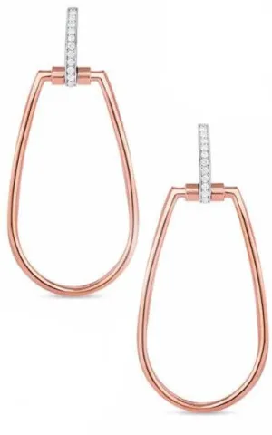 Robert Coin Classica Parisienne Rose Gold and Diamonds Drop Earrings (8882381RXAHE)