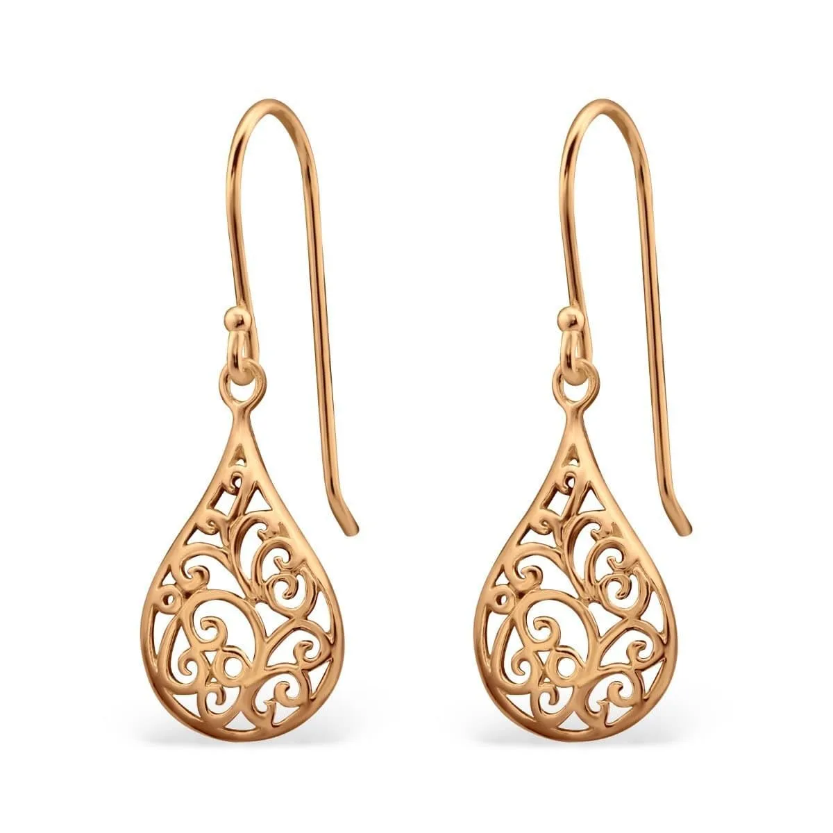 Rose-Gold Pear & Drop Earrings