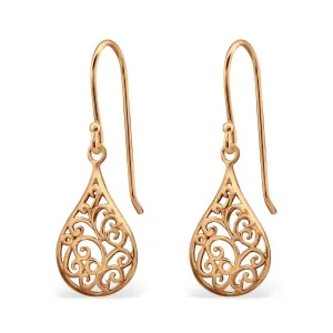 Rose-Gold Pear & Drop Earrings