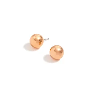 ROSE GOLD ROUND 14 MM STUD EARRINGS #SWKK-11979-14RG (AE13)