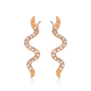 ROSE GOLD SNAKE CRYSTAL  EARRING #SWKK-4983RG (GF4)