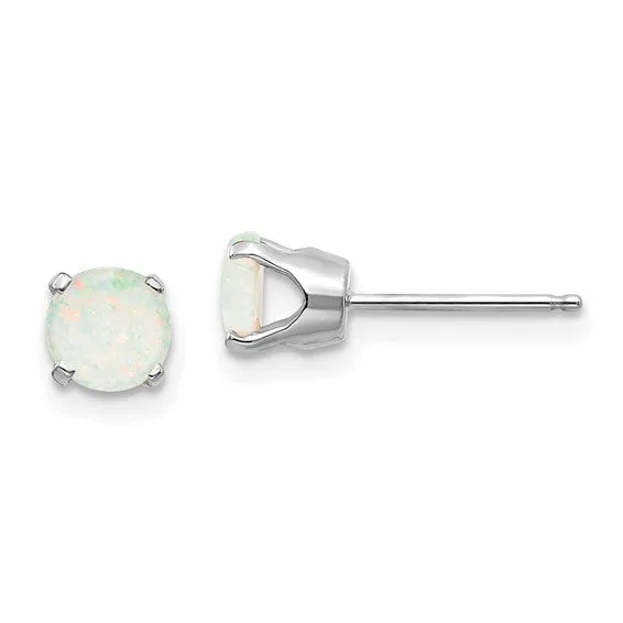 Round Opal Stud Earrings
