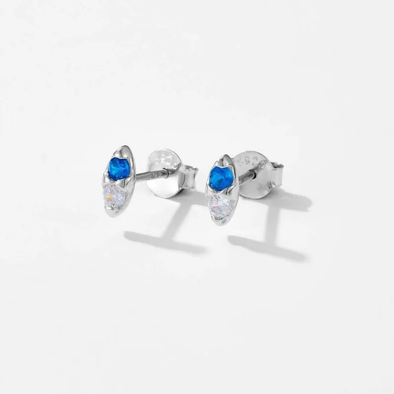 Royal Blue Crystal Stud Earrings