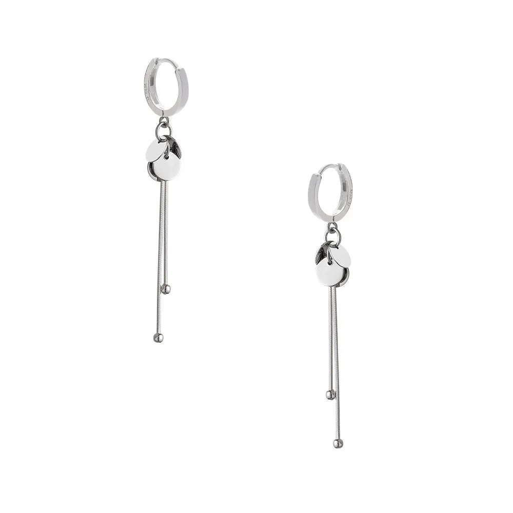 S925 Silver Circle Drop Earrings