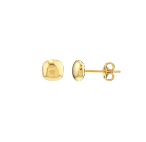 Sabel Collection Yellow Gold Cushion Pebble Stud Earrings