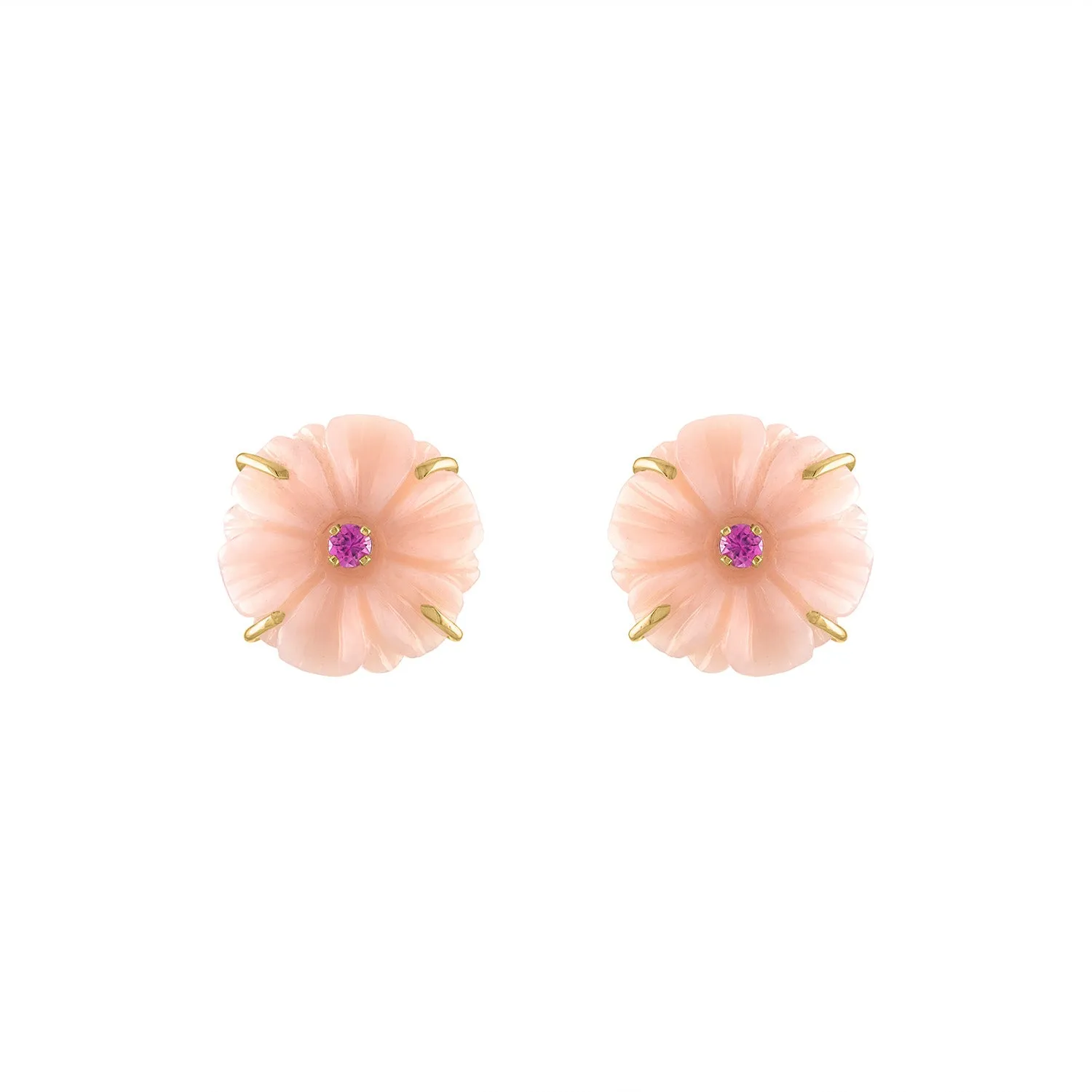 SALE: Pink Opal Flower Studs