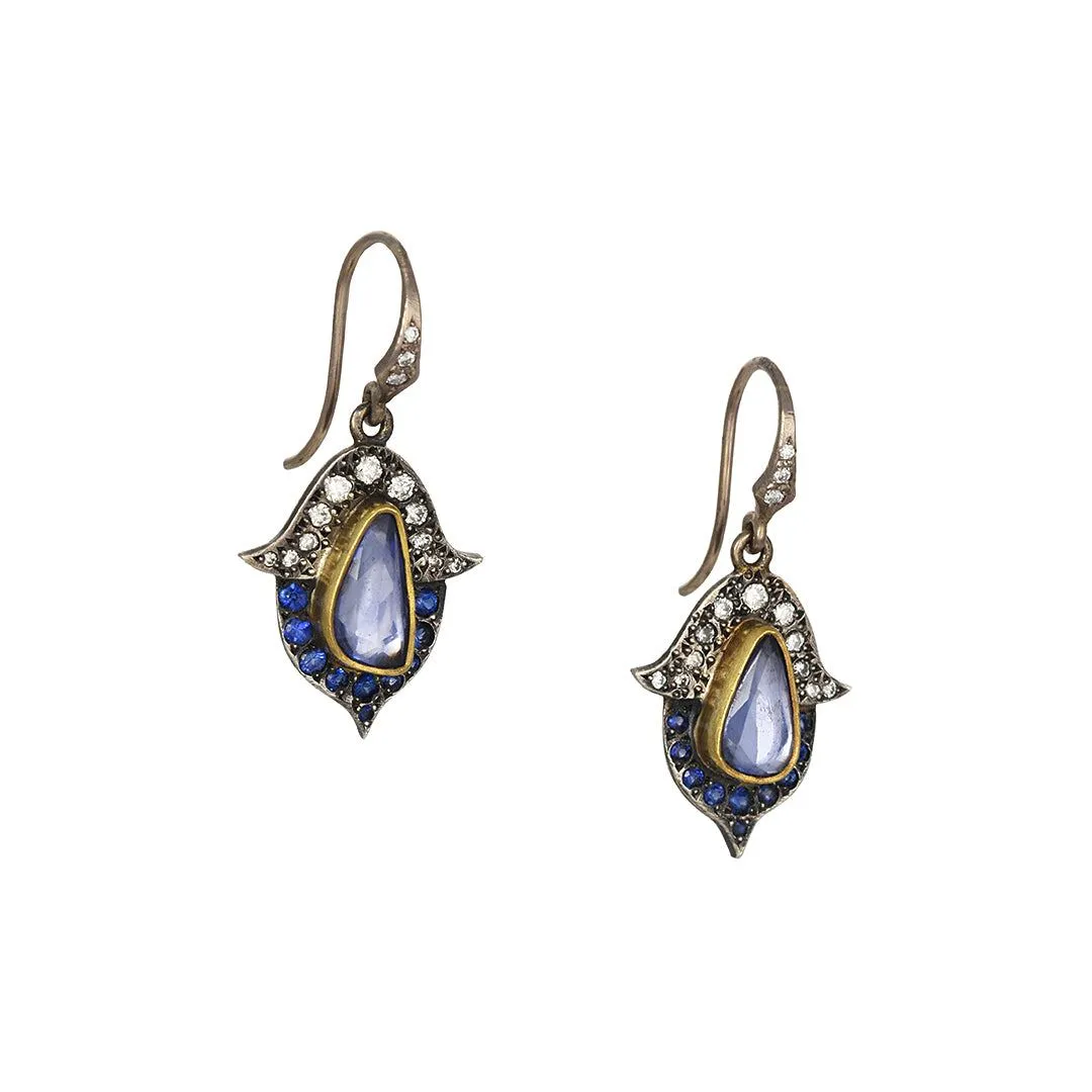 SALE  - Sapphire and Diamond Showstopper Earrings