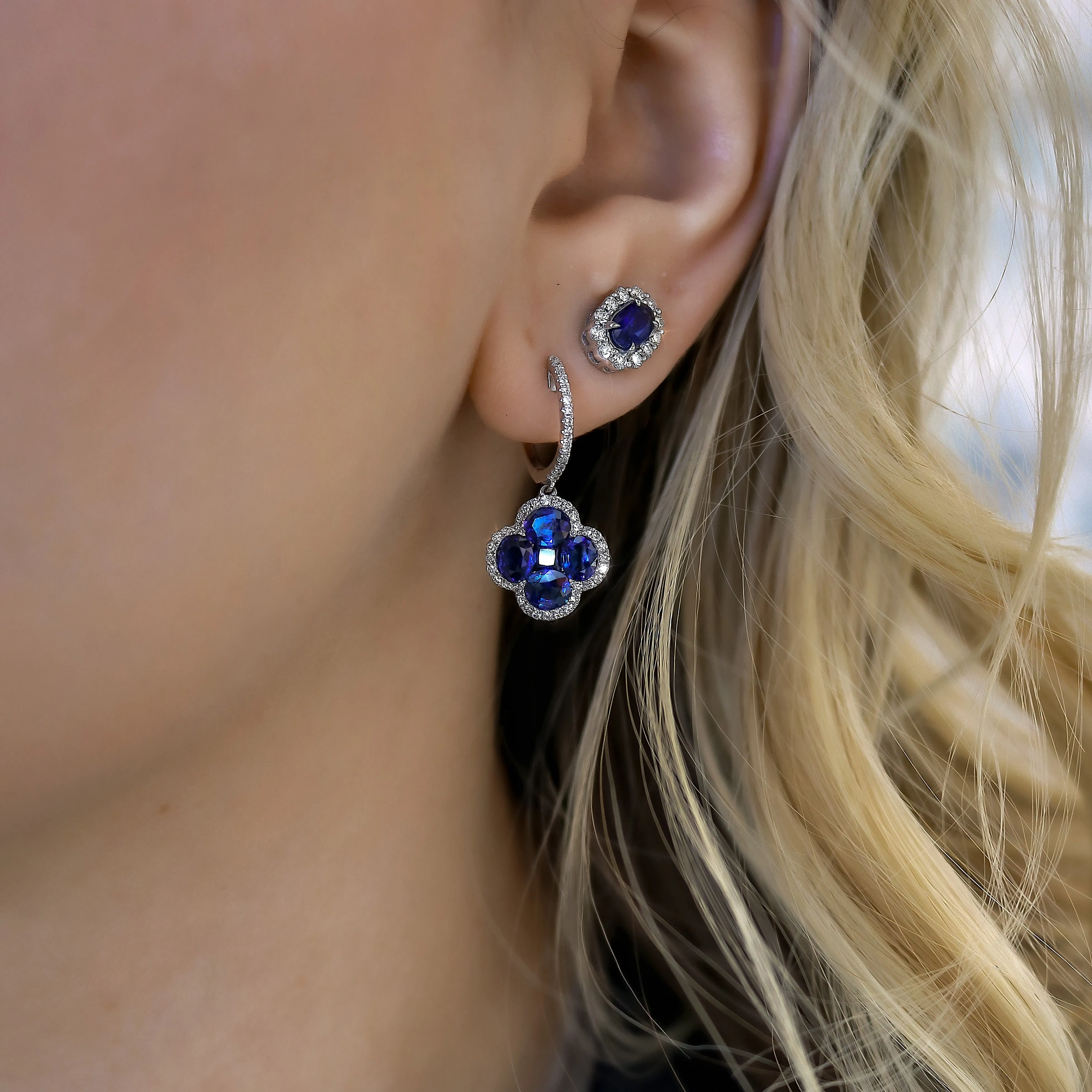 Sapphire & Diamond Earrings