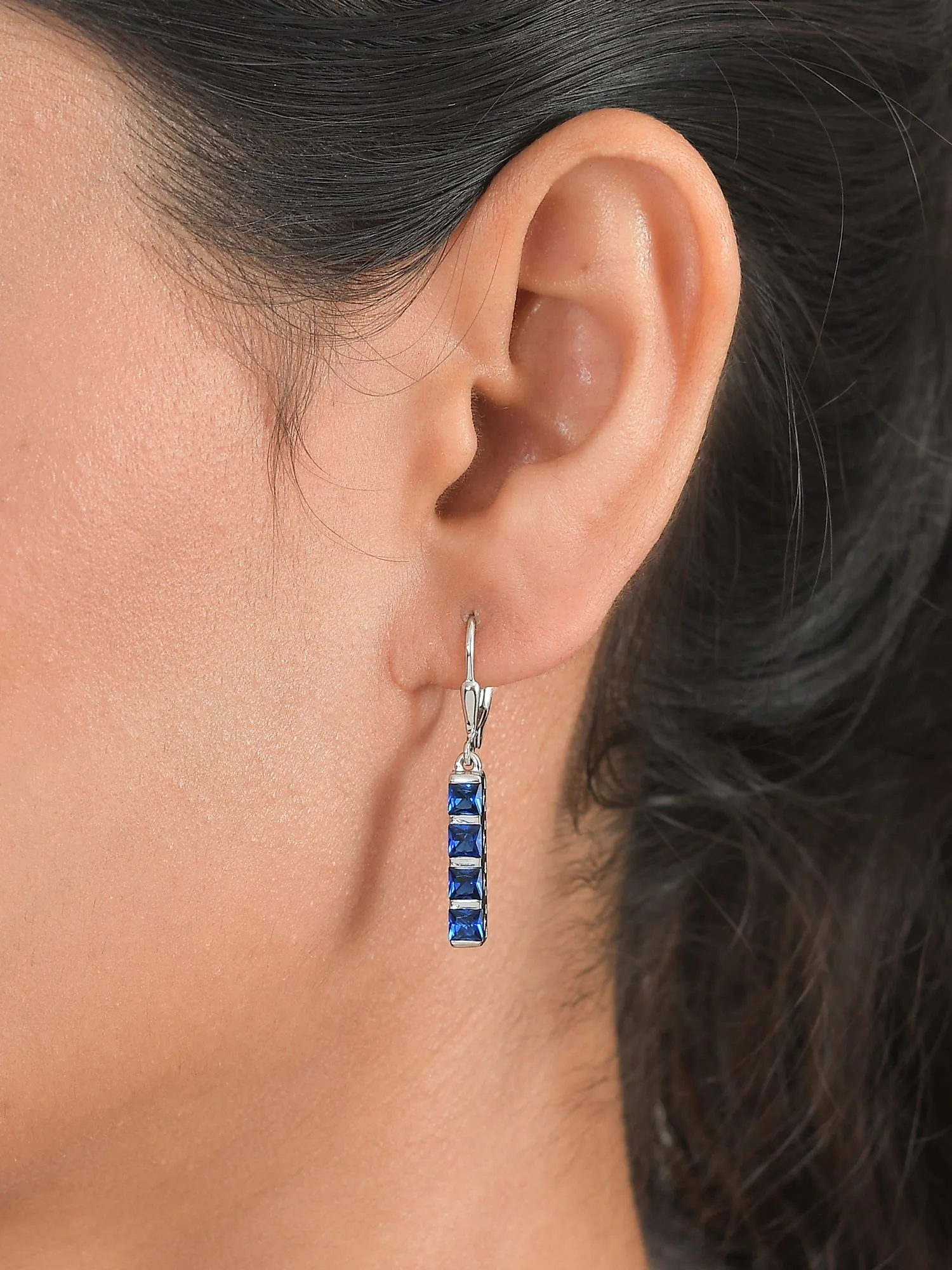 Sapphire Dangling Earrings For Women