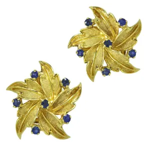 Sapphire Flower Earrings