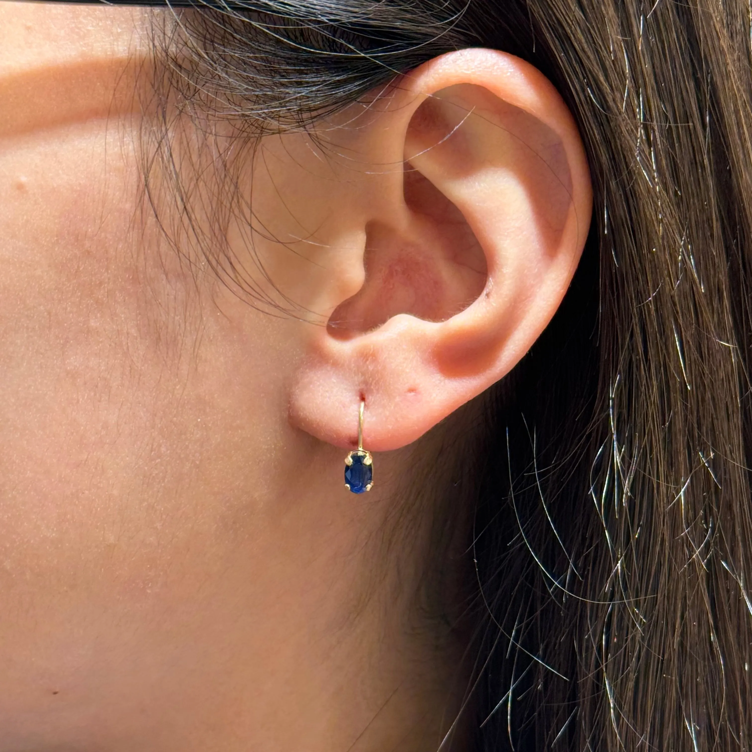 Sapphire Oval Earrings