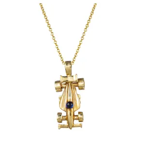 Sapphire Race Car Pendant