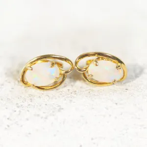 'Sarai' Crystal Opal Earrings Gold Plated Silver