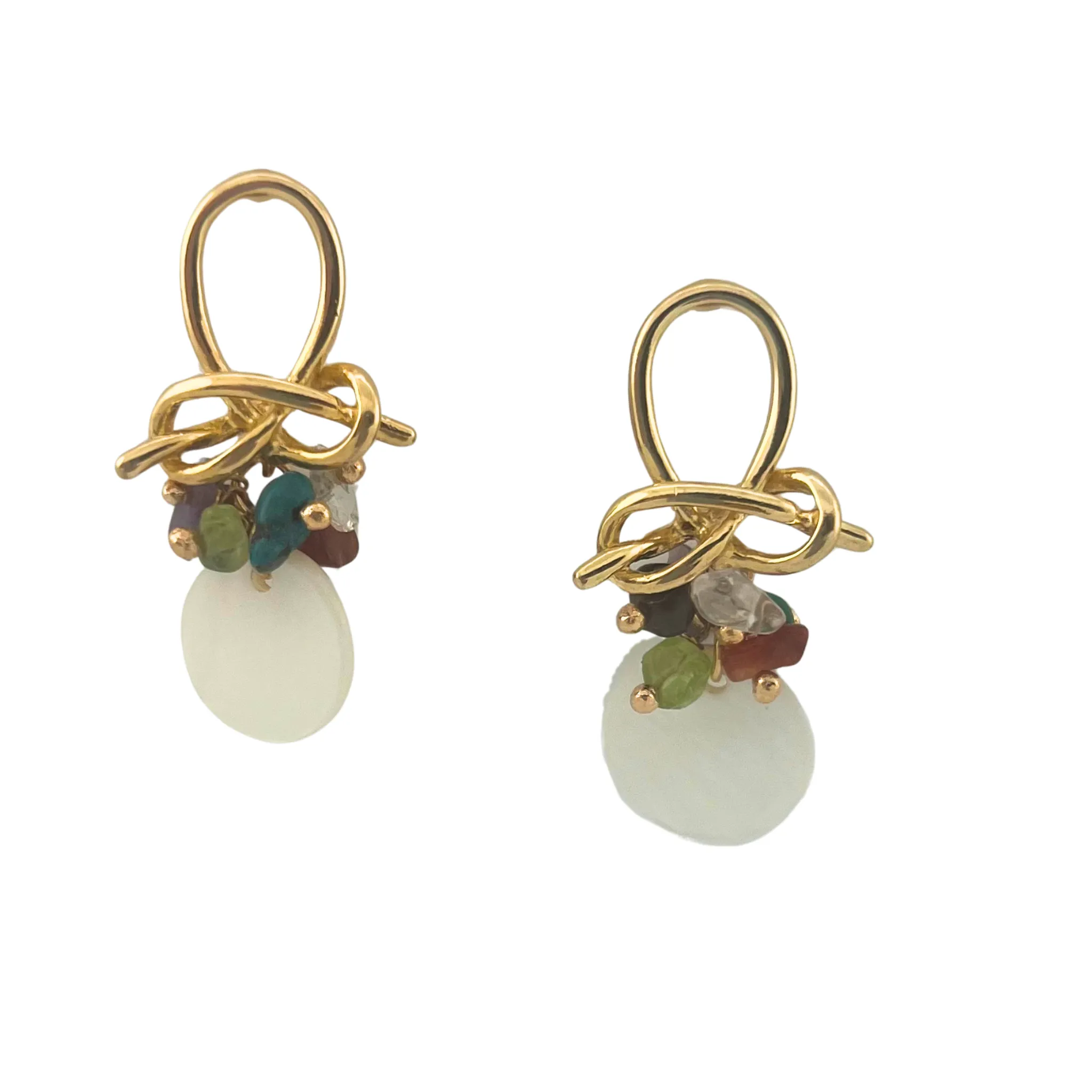 SE992 Mother of Pearl and assorted Stones Earrings