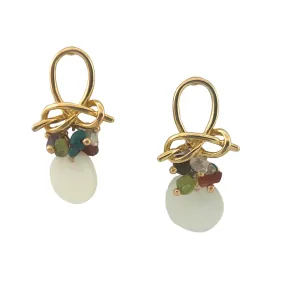 SE992 Mother of Pearl and assorted Stones Earrings