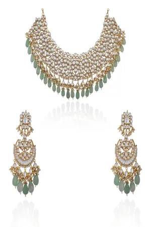 Sea Green & White Necklace Set