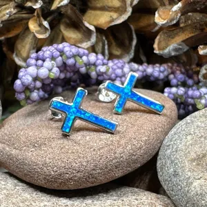 Serene Soul Opal Cross Earrings