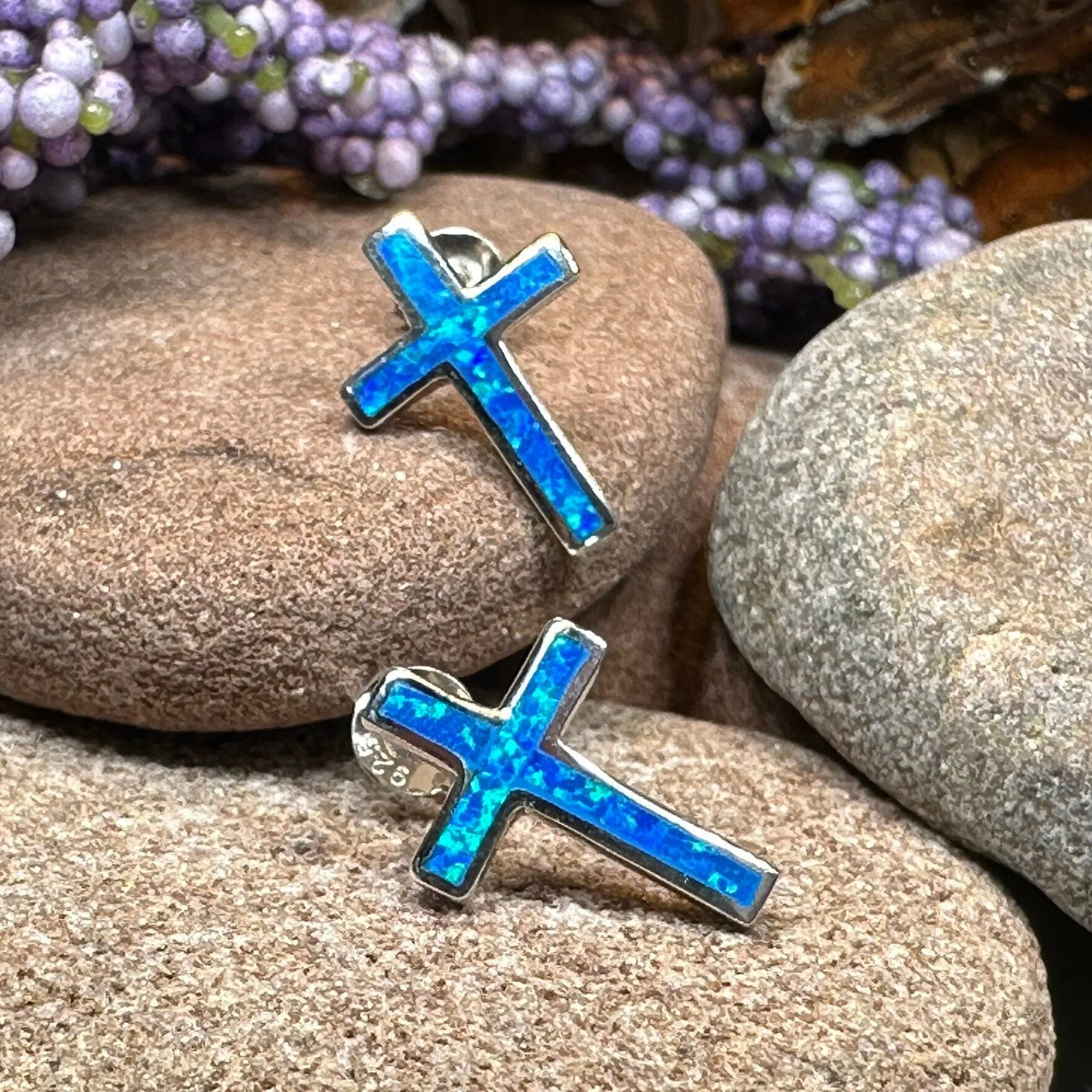 Serene Soul Opal Cross Earrings