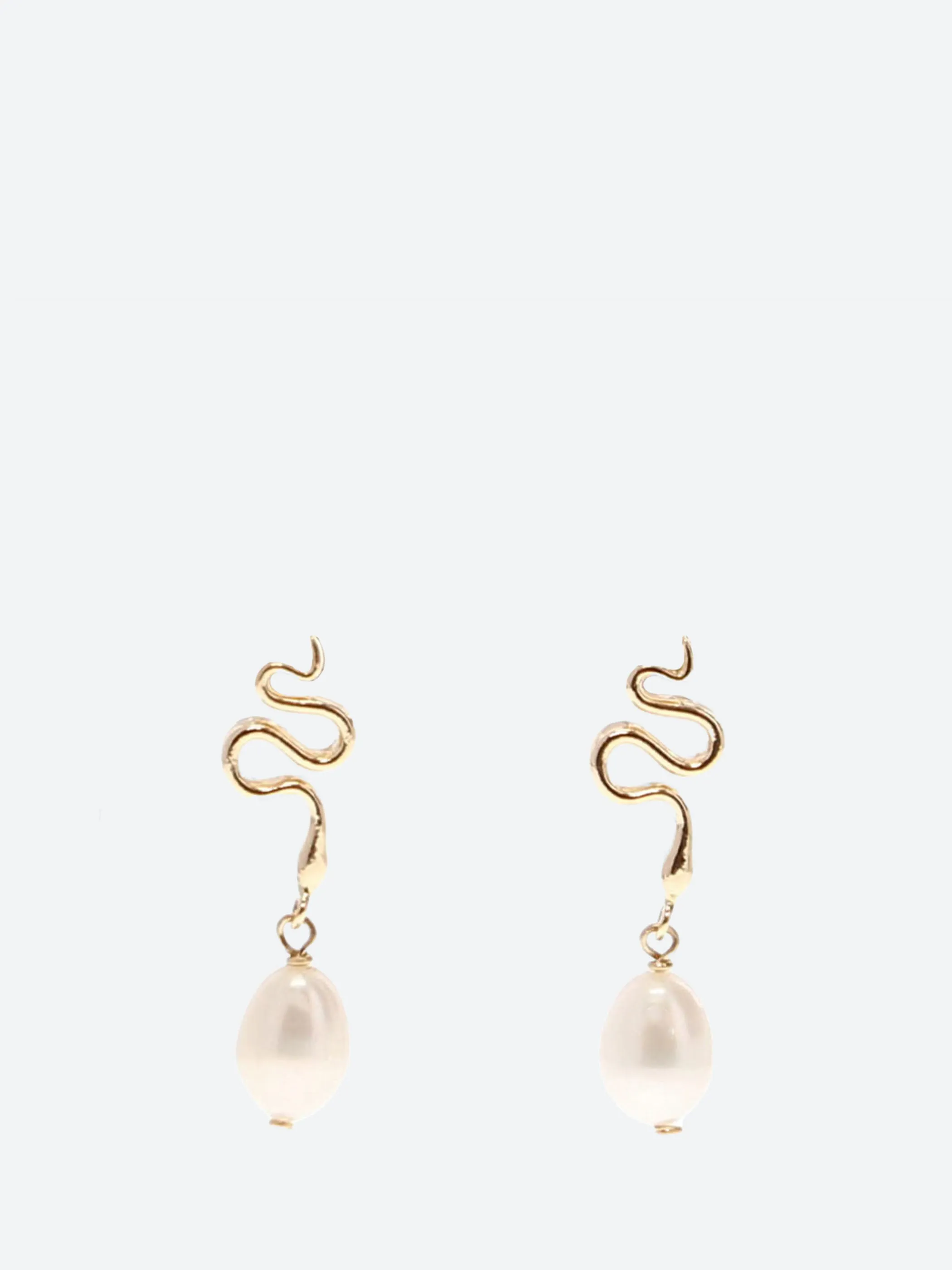 Serpent Pearl Drop Earrings