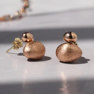 Shimmering Rose Gold Double Rock Earrings