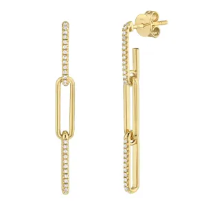 Shy Creation Paperclip Link Drop Earrings