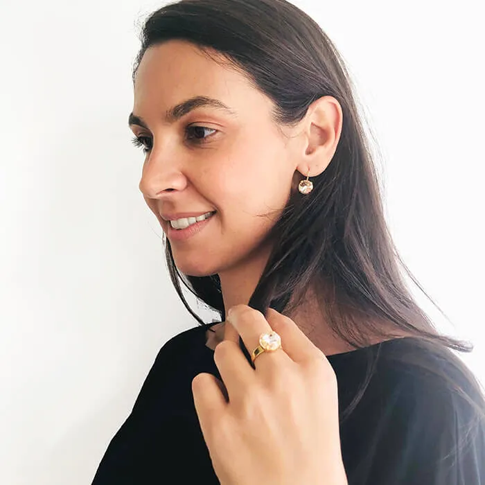 Silk Gold Swarovski Earrings