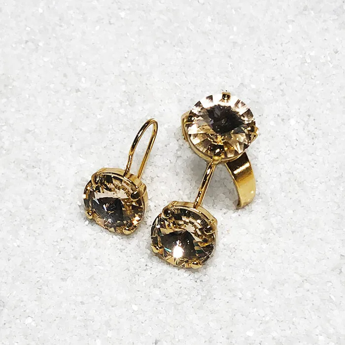 Silk Gold Swarovski Earrings