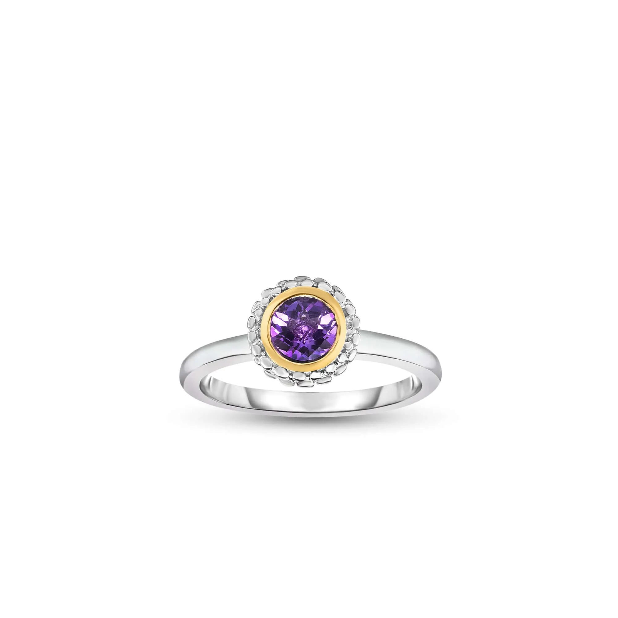Silver & 18K Gold Prosecco Amethyst Ring