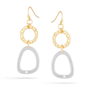 SILVER AND GOLD DROP EARRINGS #HNE88541 (IE1)