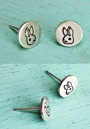 Silver Bunny Earrings