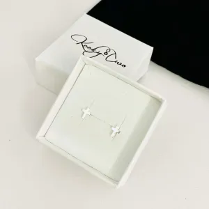 Silver Cross Stud Earrings