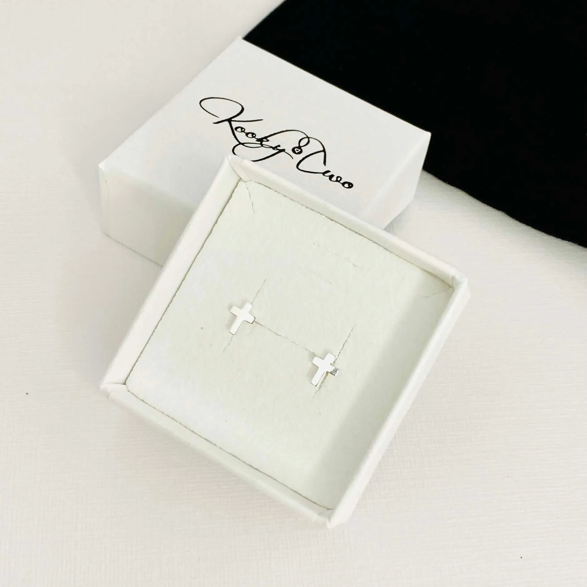 Silver Cross Stud Earrings
