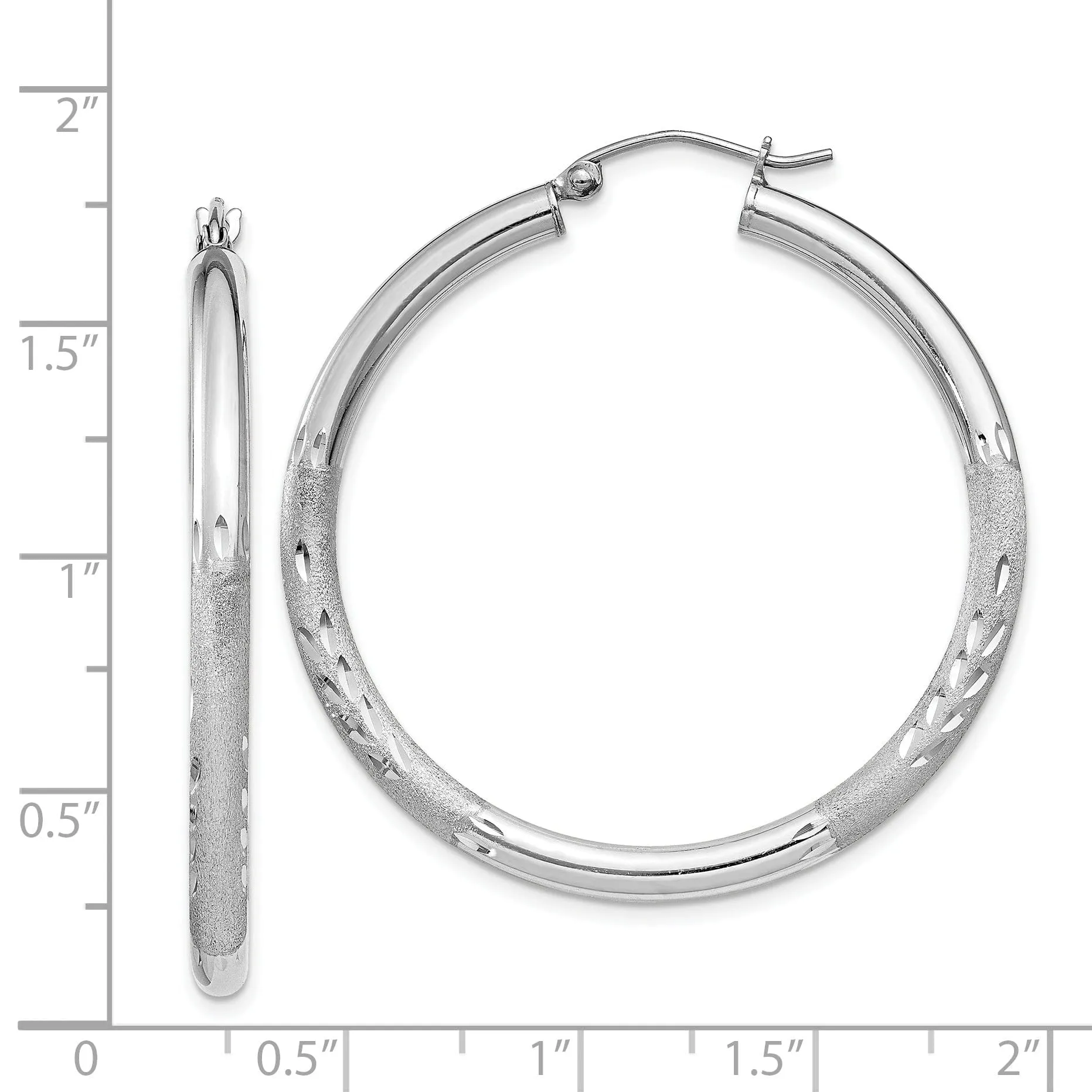 Silver D.C Round Hoop Hinged Earrings