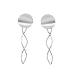 SILVER DROP STUD EARRINGS#SQ315-060330S (RD10)