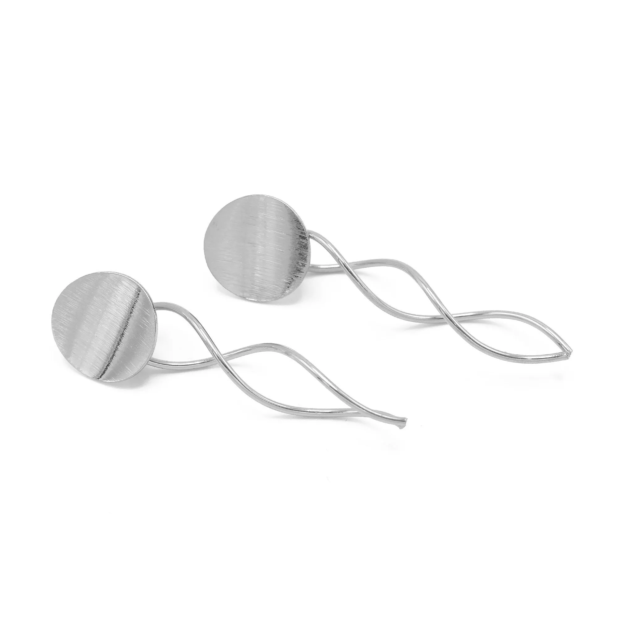 SILVER DROP STUD EARRINGS#SQ315-060330S (RD10)