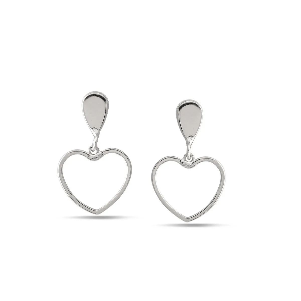 SILVER HEART POST EARRINGS #SWY-18108SIL (AF12)